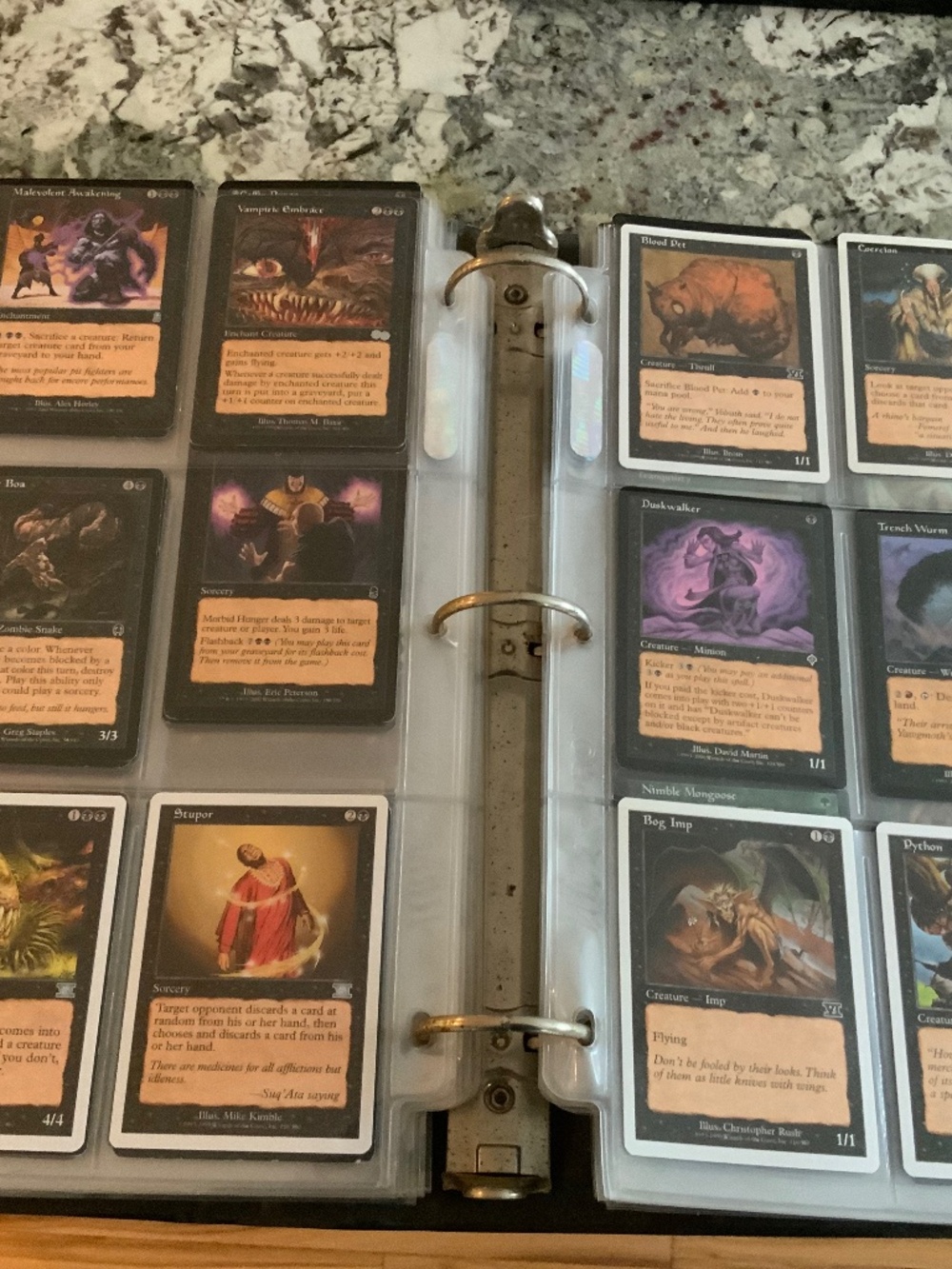 Full 3 ring binder of MAGIC CARDS FROM THE 90s